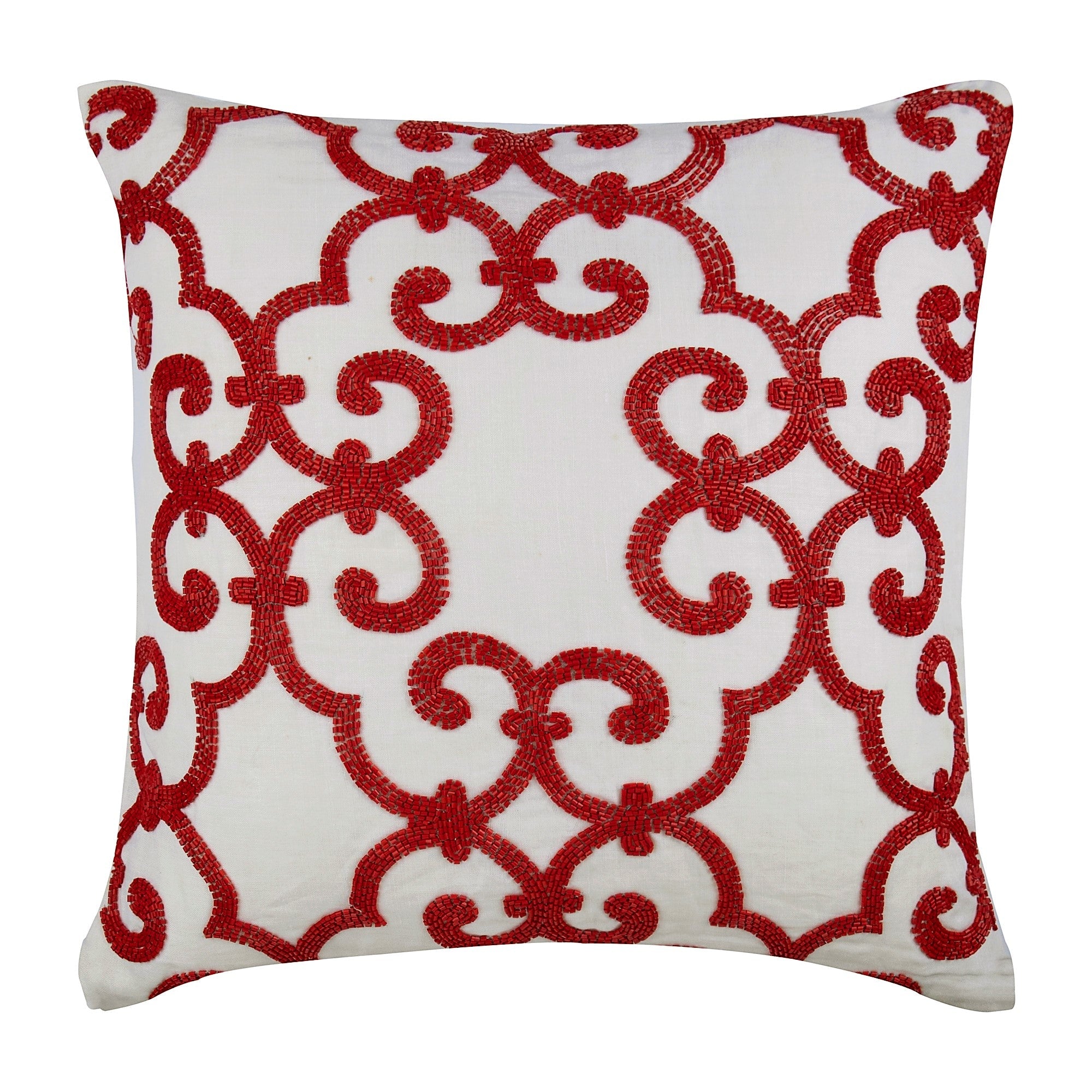 Red Encrusted Pillow Cover