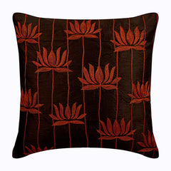 Lotus Serene - Ivory Art Silk Throw Pillow Cover