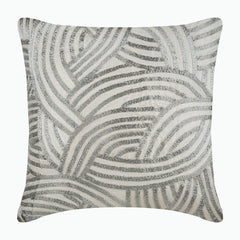 Silver Chains - Ivory Linen Decorative Euro Sham