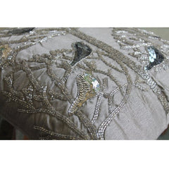 Silver Pigeons Gray Throw Pillow Cover