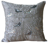 Silver Pigeons Bird Decorative Euro Sham