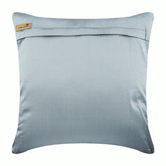 Silver Round Leaves - Silver Art Silk Throw Pillow Cover