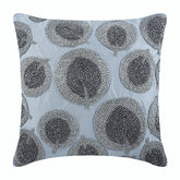Silver Round Leaves - Silver Art Silk Decorative Euro Sham