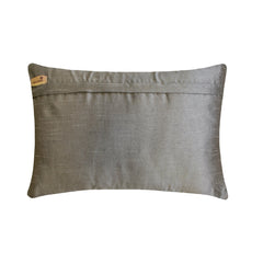Silver Touch - Art Silk Silver Decorative Lumbar Pillow Cover
