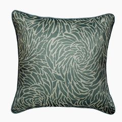 Soft Whirlpool - Blue Jacquard Silk Decorative Euro Sham