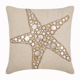 Starfish Coated Pearl - Natural Beige Cotton Linen Decorative Euro Sham