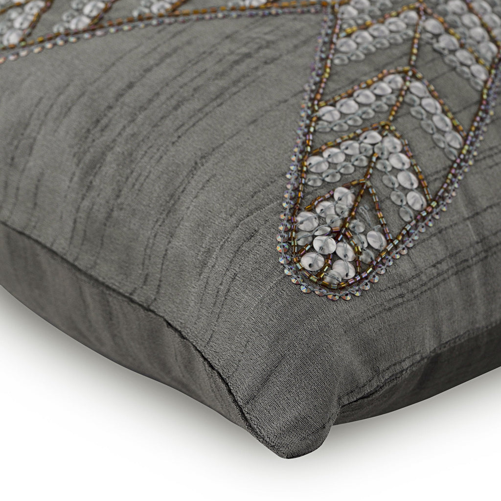 Starry Light - Gray Art Silk Decorative Euro Sham