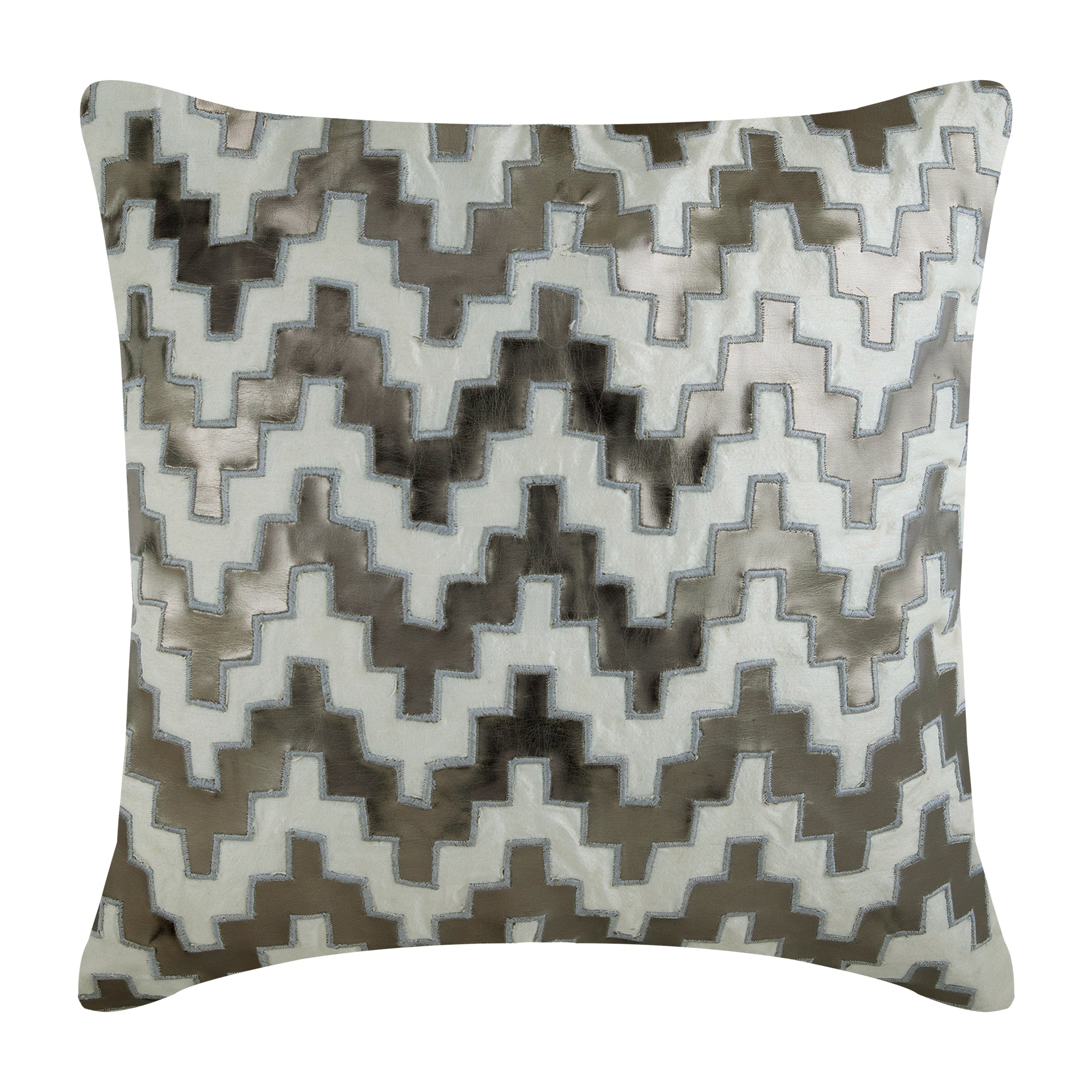 Steely Progress Applique Throw Pillow Cover