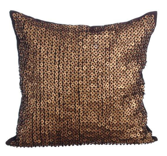 Story Of Gold Beaded Decorative Euro Sham