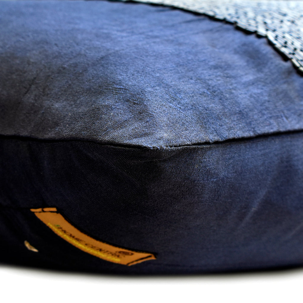 Striking Navy - Art Silk Blue Decorative Lumbar Pillow Cover