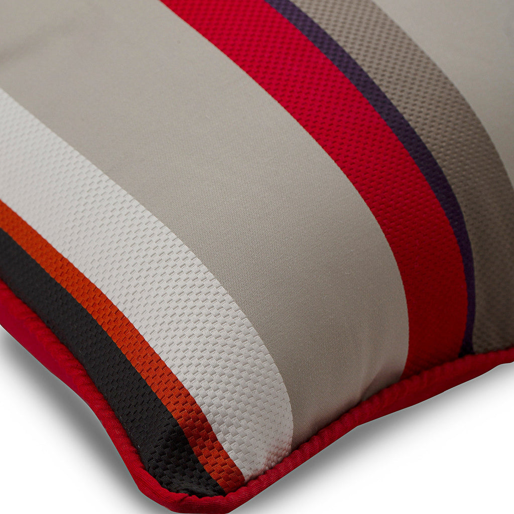Stripe My Life - Red Silk Decorative Euro Sham
