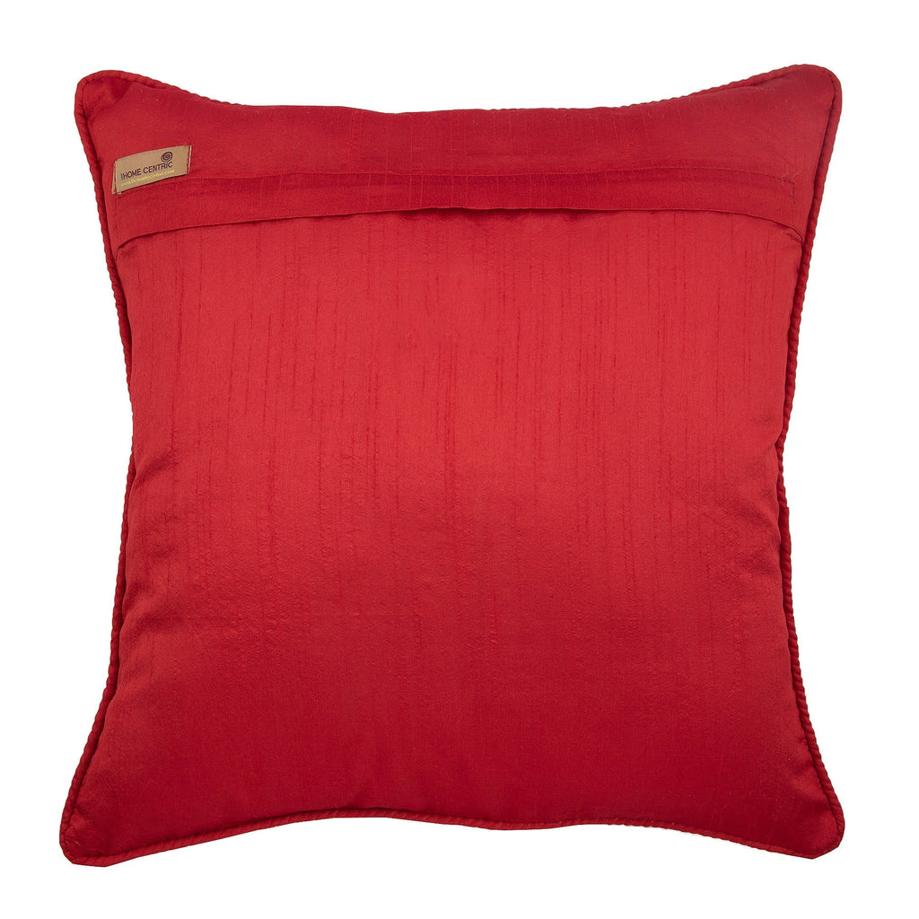 Stripe My Life - Red Silk Throw Pillow Cover