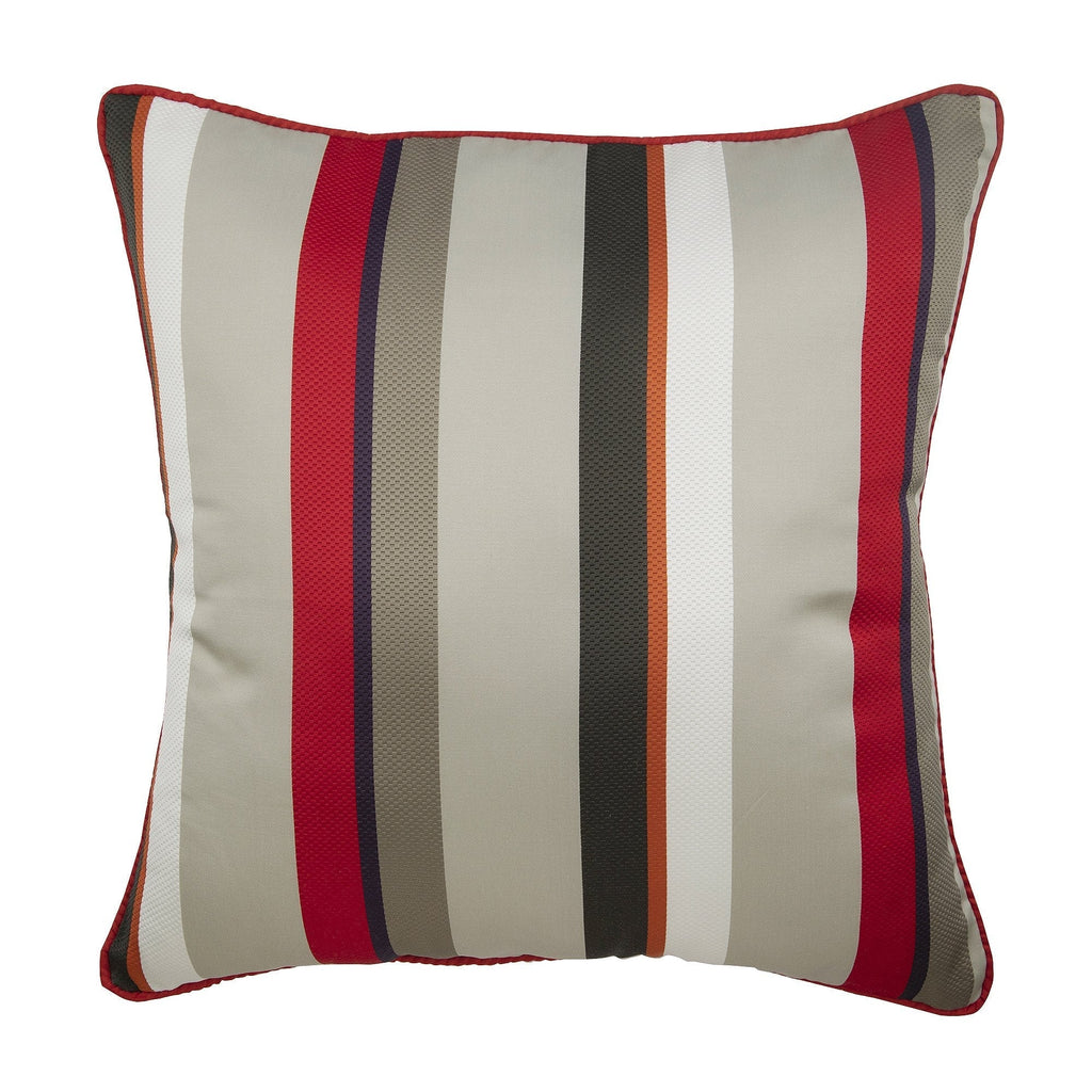 Stripe My Life - Red Silk Decorative Euro Sham