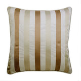 Striped With Beige - Beige Jacquard Silk Decorative Euro Sham
