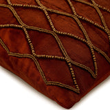 Sumac Gold - Rust Velvet Throw Pillow Cover