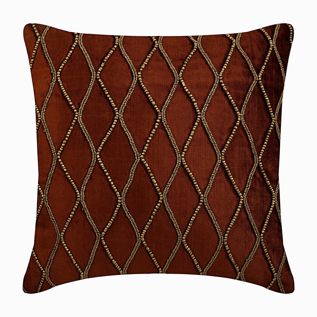 Sumac Gold - Rust Velvet Decorative Euro Sham