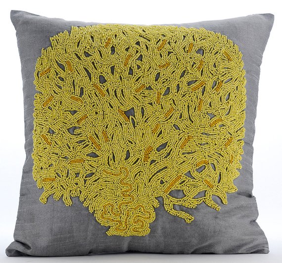 Changing Tree - Natural Beige Cotton Linen Throw Pillow Cover