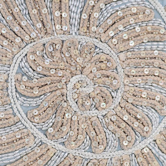 Swirl Twirl - Light Blue Cotton Linen Throw Pillow Cover