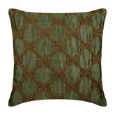 Tarnished Gold Beaded Throw Pillow Cover