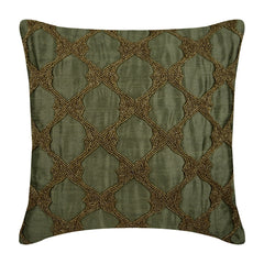 Tarnished Gold Beaded Decorative Euro Sham