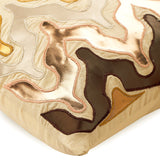 Tea Party - Brown Faux Leather Throw Pillow Cover