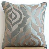 Teal Luxury - Teal Blue Jacquard Weave Throw Pillow Cover