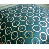 Teal N Silver Rings - Teal Blue Art Silk Decorative Euro Sham