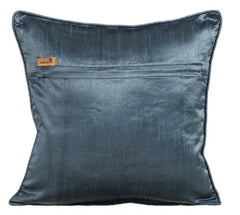Teal Origami - Teal Blue Jacquard Silk Decorative Euro Sham