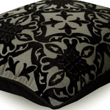 Timeless History - Black Velvet Throw Pillow Cover