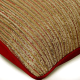Toasted Coral Gold - Gold Jacquard Silk Throw Pillow Cover