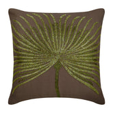 Together We Grow - Brown Cotton Linen Decorative Euro Sham