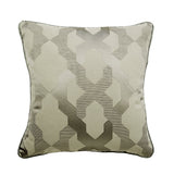 Trellis Shine - Gray Jacquard Silk Decorative Euro Sham