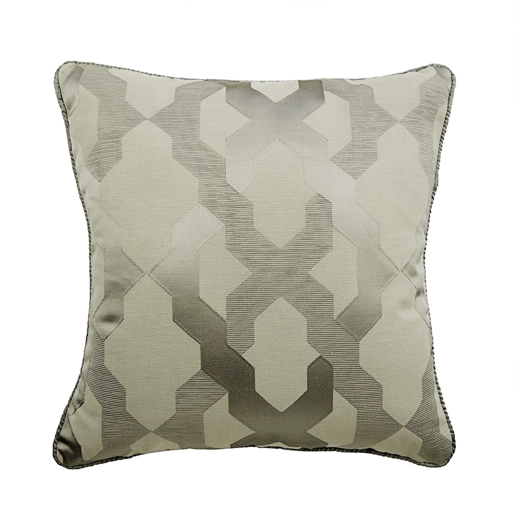 Trellis Shine - Gray Jacquard Silk Decorative Euro Sham