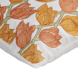 Tulip Sway - Rust Cotton Linen Decorative Euro Sham
