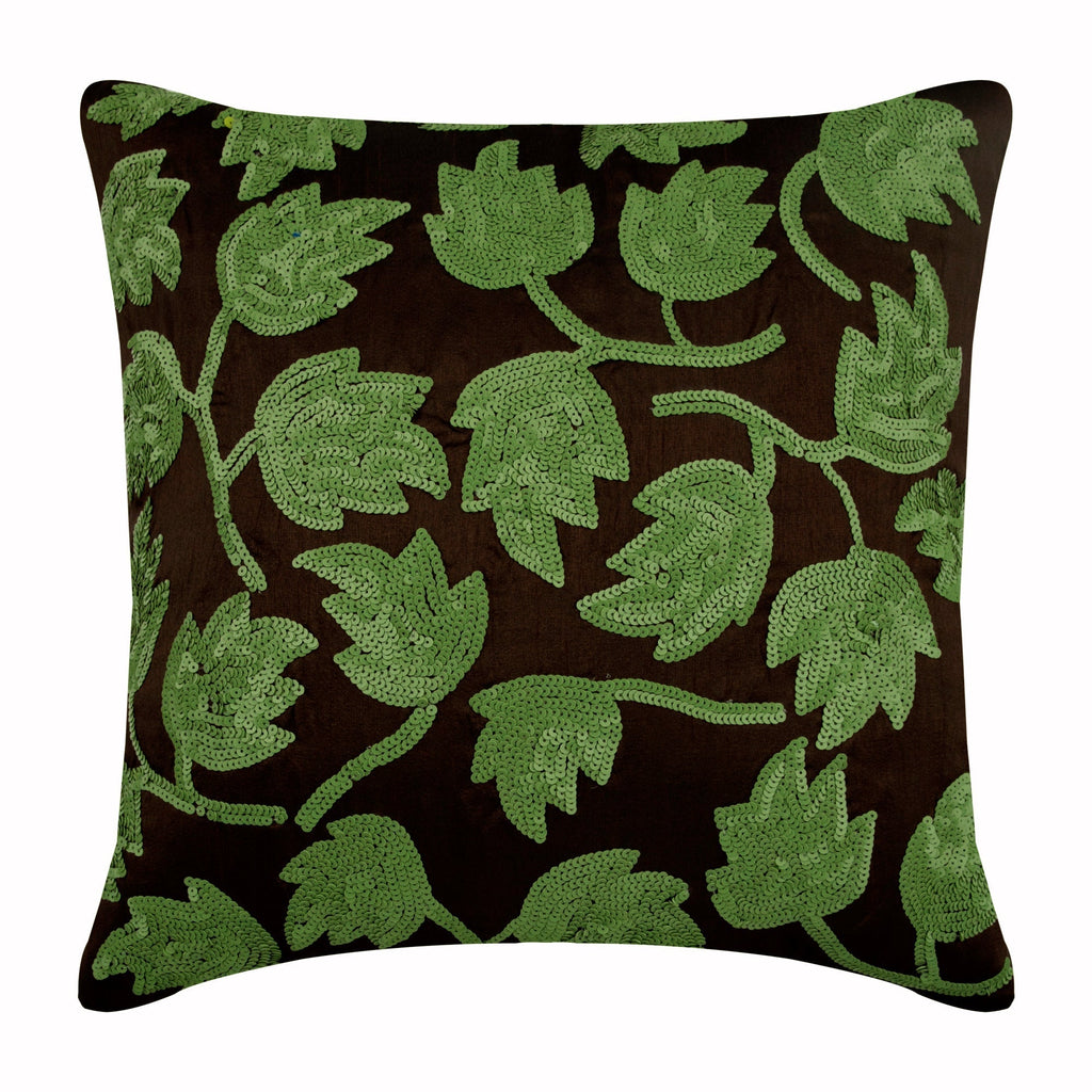 Tulipomania - Royal Blue Art Silk Throw Pillow Cover