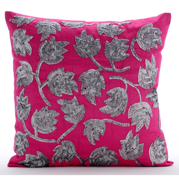 Tulipomania - Royal Blue Art Silk Throw Pillow Cover