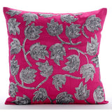 Tulip Tropicava - Dark Brown Art Silk Throw Pillow Cover
