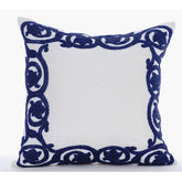 Turkish Border - White Art Silk Decorative Euro Sham