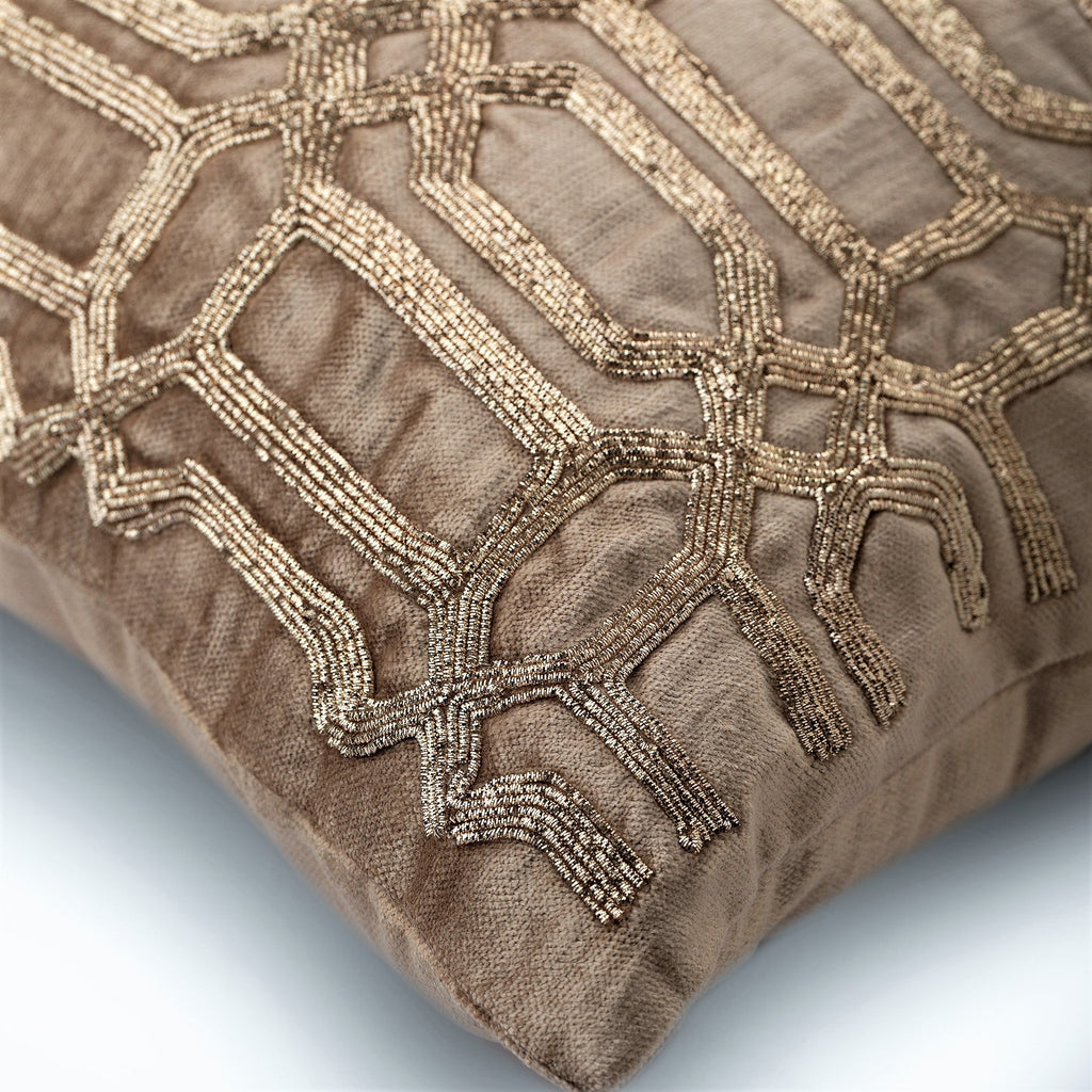 Turkish Golden - Gold Velvet Throw Pillow Cover