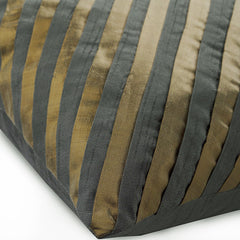 Unfolding Grey Copper - Gray Art Silk Decorative Euro Sham