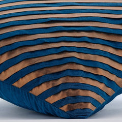 Unfolding Teal Copper - Teal Blue Art Silk Throw Pillow Cover