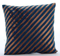 Unfolding Teal Copper Pillow Cover