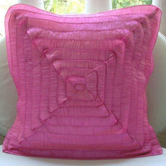 Vintage Blush - Fuchsia Pink Crushed Art Silk Decorative Euro Sham