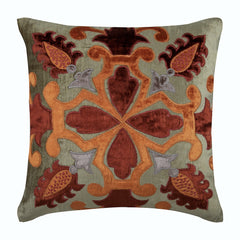 Vintage Is Back - Sage Green Velvet Decorative Euro Sham