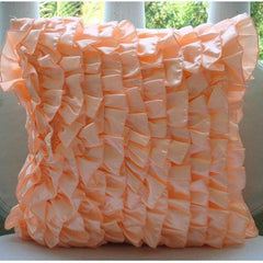 Vintage Peach Sorbet - Peach Satin Decorative Euro Sham