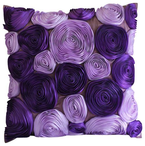 Black Rose - Black & Silver Art Silk Decorative Euro Sham