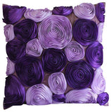 Black Rose - Black & Silver Art Silk Decorative Euro Sham