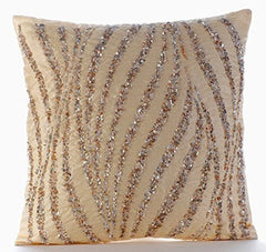 Wave Of Gold Silk Throw Pillow Cover