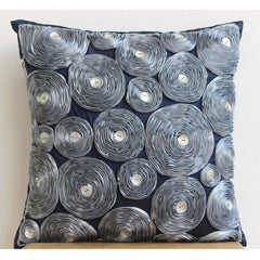 Whirlwind - Gray Art Silk Decorative Euro Sham