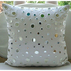 White Mirrors - White Cotton Canvas Decorative Euro Sham